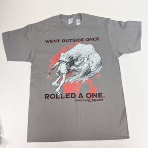 Dungeons And Dragons Funny DND gray Tshirt Women's Large Men's Medium [131]